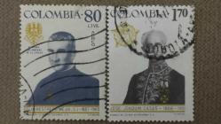 1971 YILI KOLOMBİYA Havayolu Postası Ünlü Kolombiyalılar TAM SERİ DAMGALI ŞARNİYERSİZ