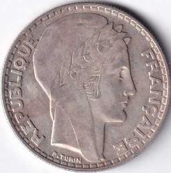 FRANSA 1933 GÜMÜŞ 20 FRANK AZ ÇIKAR 20 GR