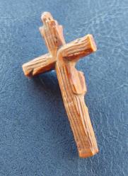 Avrupa, Antik Minyatür Haç/İsa Çarmıh Temalı Kolye Ucu. El Yapımı Oyma Şimşir Ağacı. Mükemmel Detaylı Bir İşçilik. 1920-1940'lar (23x44 mm) Nadir.