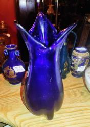 20037-ÇOK ŞAHANE MAVİ RENK MURANO CAM VAZO