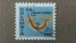 1980 YILI KOLOMBİYA Havayolu Postası TAIRONA KÜLTÜRÜ TAM SERİ DAMGALI ŞARNİYERSİZ