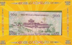 BHUTAN 2011 100  NGULTRUM KRALİYET EVLİLİK HATIRA FÖYÜNDE ÇİL