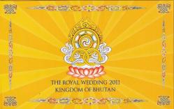 BHUTAN 2011 100  NGULTRUM KRALİYET EVLİLİK HATIRA FÖYÜNDE ÇİL
