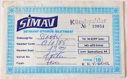 SİMAV KÜTAHYALILAR SEYAHAT OTOBÜS İŞLETMELERİ (OTOBÜS BİLETİ)