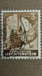 1937 YILI LİECHTENSTEİN  MANZARA DAMGALI  ŞARNİYERSİZ