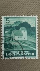 LOT.9 » 1937 YILI LİECHTENSTEİN  MANZARA DAMGALI  ŞARNİYERSİZ