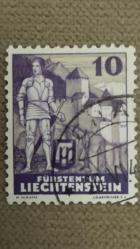LOT.8 » 1937 YILI LİECHTENSTEİN  MANZARA DAMGALI  ŞARNİYERSİZ