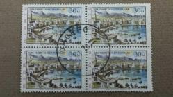 LOT.5 » 1975 YILI  KIBRIS TÜRK  FEDERE DEVLETİ GİRNE LİMANI OMORFO GÖBEK DAMGALI DÖRTLÜ BLOK  ŞARNİYERSİZ
