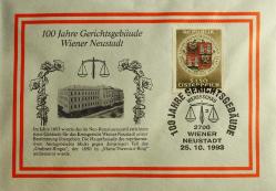 1993 WİENER NEUSTADT ADLİYE BİNASI İLK GÜN ZARFI