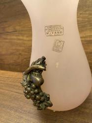 Murano Buzlu Cam Vazo Kabartma Detaylı