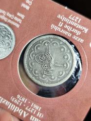 Sultan Abdülaziz 1277/3 Gümüş 5 Kuruş Nadir