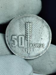1937 Yılı Gümüş 50 Kuruş Nadir.