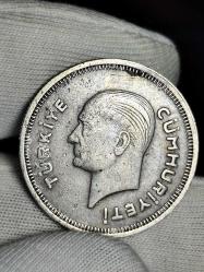 1937 Yılı Gümüş 50 Kuruş Nadir.