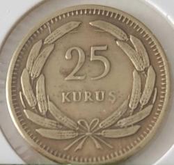 1956 25 KURUŞ MADENİ PİRİNÇ ORİJİNAL 2Y1TTT NADİRDİR