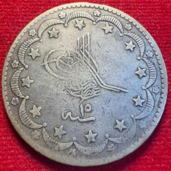 OSMANLI ABDÜLAZİZ 1861-1876  ( AH 1277-1293)  20 KURUŞ  GÜMÜŞ 1277/15