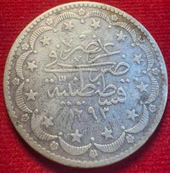 OSMANLI ABDÜLHAMİD 1876-1909  ( AH 1293-1327)  20 KURUŞ  GÜMÜŞ 1293/1