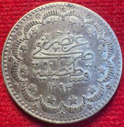 OSMANLI ABDÜLHAMİD 1876-1909  ( AH 1293-1327)  5 KURUŞ  GÜMÜŞ 1293/32