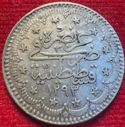 OSMANLI ABDÜLHAMİD 1876-1909  ( AH 1293-1327)  5 KURUŞ  GÜMÜŞ 1293/33