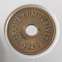 1949 DELİKLİ 2,5 İKİBUÇUK KURUŞ ORİJİNAL MADENİ PARA 4HHH1C NADİR