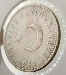 1947 GÜMÜŞ 1 LİRA ORİJİNALDİR SS3PP2 ÇOK ÇOK TEMİZ NADİR