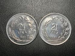 1980 YILINA AİT MADENİ  2,5  LİRA ÇİL + ( TERS-DÜZ ) TCM 4613