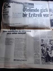 Hürriyet Gazetesi - Turkish Newspaper - 23 Şubat 1975 - Amerika yaptığı yardımı kese dursun  herkes bize silah satmak istiyor - Fransızlar Miraj için aracı gönderdi fotoğraf - Almanlar leopar tankı için teklifte bulundu - İstanbullu çelik imalcileri savaş sanayimizi kurabiliriz yazan Cahit Çataloğlu - ölüler şehri Asmara'dan geliyorum yazan Hikmet Feridun Es Yazı Dizisi - tekstil işverenleri yarın 27 bin işçiye lokavt uygulayacak - bütün partiler birbirlerini suçluyor - taksi plakası ticareti sona eriyor - Yünsa yün sanayi fabrikasında yangın zarar 10 milyon lira - Emel Sayın Anne Marie David Ahmet Özhan Bebek Maksimde - Gönül Yazar bebek belediye gazinosunda - Muazzez Abacı Göksel Arsoy Oya Alasya Vatan caddesi turistik Lunapark'ta - şarkıcı Nilüfer ve Nil Burak Playboy'da - Tarkan yazan çizen Sezgin Burak - televizyon programı - 2. Yarının ilk büyük heyecanı Galatasaray Beşiktaş - Galatasaray kazanır çünkü yazan Eşfak Aykaç - Beşiktaş kazanır çünkü yazan Birol Peker - Fenerbahçe