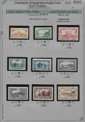 1920 Osmanlı İmparatorluğu Son Pulları, Londra Baskısı Posta Pulları, İsfila 933 - 941 Damgasiz MNH / Şarniyerli Tam Seri