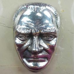 VINTAGE KREM RENKLİ MERMER KAİDELİ GÜMÜŞ KAPLAMA ATATÜRK PORTRE MASK YAZIHANE AKSESUAR