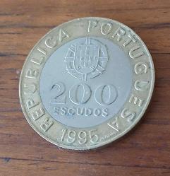 Portekiz Birleşmiş Milletlerin 50 Yılı  1945-1995  Hatıra 200 Escudos