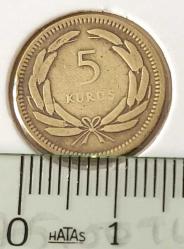 1950 YILI MADENİ PİRİNÇ 5 BEŞ KURUŞ ORİJİNAL D5QQ2 ÇOK TEMİZ NADİR