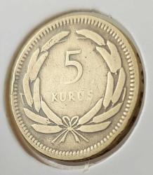 1950 YILI MADENİ PİRİNÇ 5 BEŞ KURUŞ ORİJİNAL D5QQ2 ÇOK TEMİZ NADİR