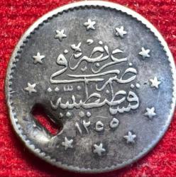 OSMANLI ABDÜLMECİD 1839-1861  ( AH 1255-1277)  1 KURUŞ GÜMÜŞ 1255/10 R