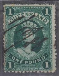 LOT.9 » Queensland 1882-1886 Kraliçe Victoria 1 pound yüksek ve cok nadir valör- damgalı katalog degeri 6000 tl
