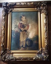 ANTİKA TABLO KABARTMALI SETENÜZERİ YAĞLI BOYA ÇOCUK FİGÜRÜ