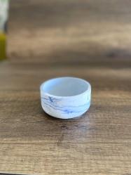 Beyaz mavi desenli kase polyester alçı