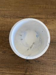 Beyaz mavi desenli kase polyester alçı