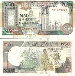 1991 Yılı Somali 50 Shiling UNC ( Çil Kondüsyon )