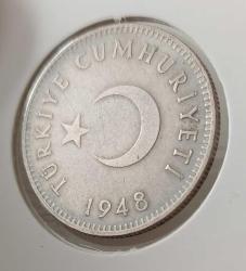 1948 GÜMÜŞ 1 LİRA ORİJİNALDİR ĞĞ2EE2 ÇİLALTI NADİR