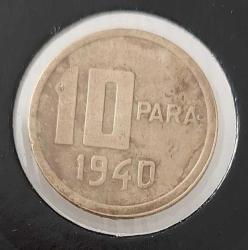 1940 PİRİNÇ ON 10 PARA ORİJİNAL MADENİ PARA 2YY1P NADİR