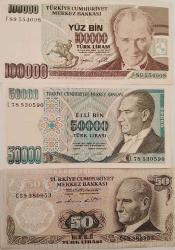 3'LÜ PARA TÜRK PARASI LOTU KONDİSYON ÇOK ÇOK TEMİZ (249)