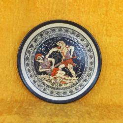 VINTAGE MİTOLOJİK YUNAN SAVAŞ TEMALI SERAMİK DUVAR TABAĞI