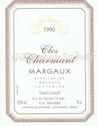 Şarap Etiketi: Clos Charmant Margaux, 1990