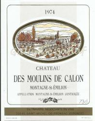 Şarap Etiketi: Des Moulins De Calon, 1974