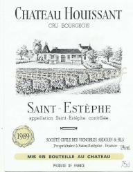 Şarap Etiketi: Saint Estephe, 1989