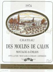 Şarap Etiketi: Des Moulins De Calon, 1974