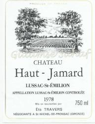 Şarap Etiketi: Haut - Jamard, 1978