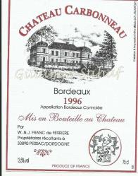 Şarap Etiketi: Bordeaux, 1996