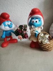 ŞİRİN BABA VE ŞİRİNE 2 OYUNCAK BEBEK ÇİZGİ FİLM KARAKTERLERİ BOYLAR 14 cmİ