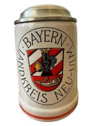 Bayern Bavyera Armalı Zin Kapaklı Alman Tankart Bira Bardağı