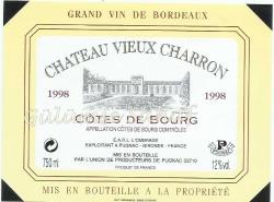 Şarap Etiketi: Cotes De Bourg, 1998
